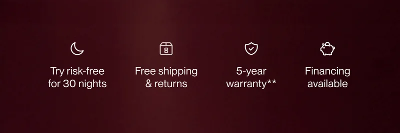 Try risk-free for 30 nights | Free shipping & returns | 5-year warranty