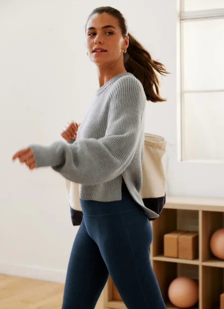 Ready For Anywhere Hi Lo Sweater in Gray Heather