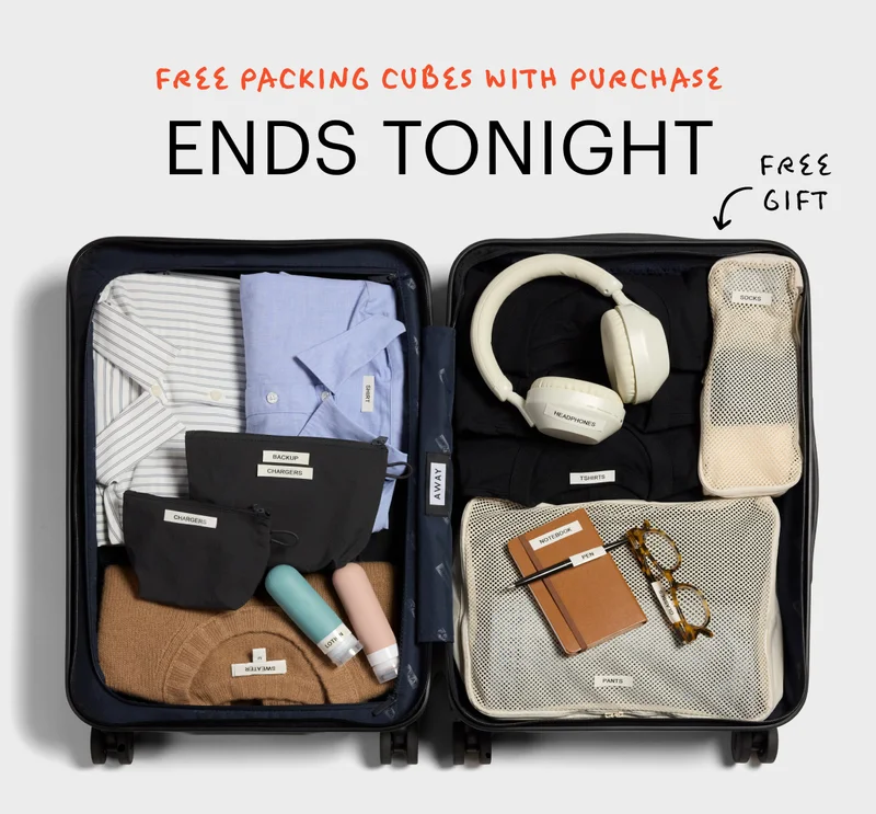 FREE PACKING CUBES WITH PURCHASE | ENDS TONIGHT