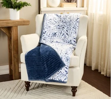 Home Reflections Reversible Plush Oversized 60" x 80" Throw