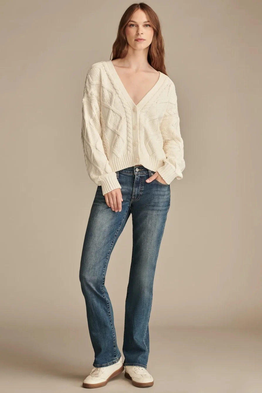 Image of Lucky Brand Mid Rise Sweet Boot - Women's Pants Denim Bootcut Jeans in Ocean Road
