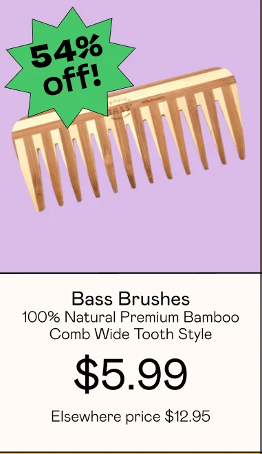 100% Natural Premium Bamboo Comb Wide Tooth Style