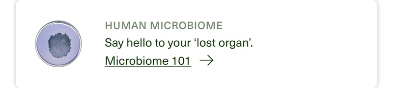 Human Microbiome Say hello to your 'lost organ.' Microbiome 101 →