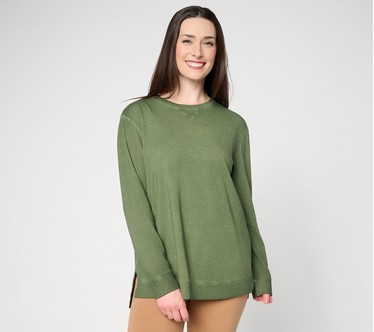 LOGO Principles by Lori Goldstein Long Sleeve Dye Effect Top