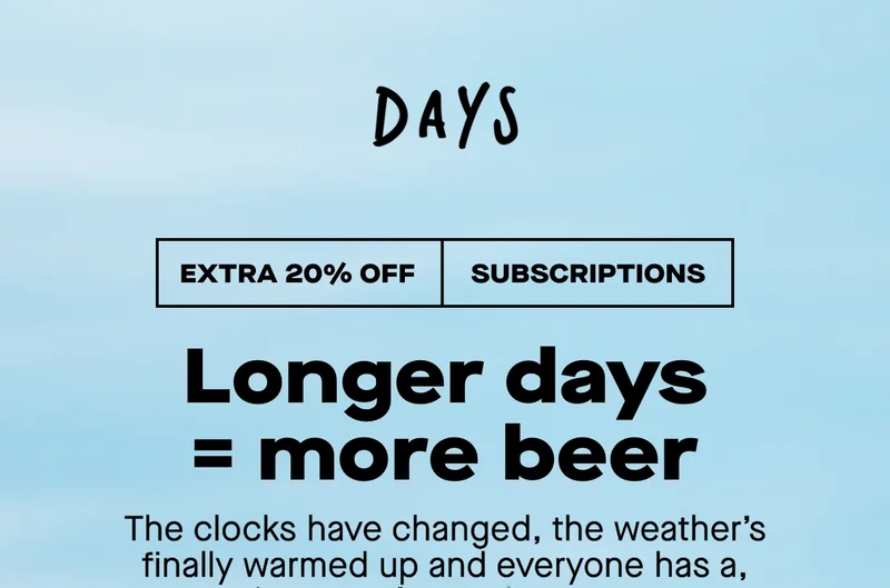 Longer days = more beer. The clocks have changed, the weather’s finally warmed up and everyone has a, ahem, spring in their step.