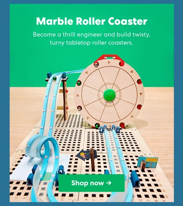 Marble Roller Coaster Section | Become a thrill engineer and build twisty, turny tabletop roller coasters.