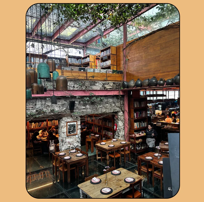 4. Lunch at Tetetlan: a combination restaurant, art gallery, boutique and library, all in one.