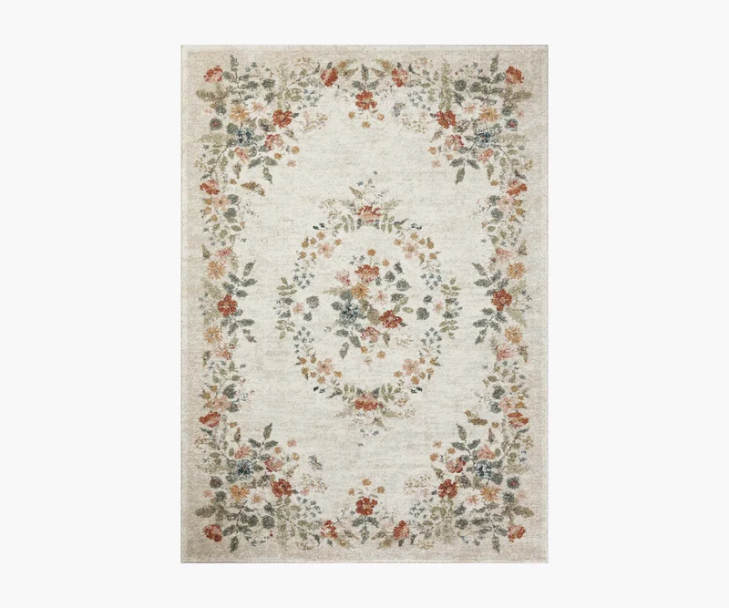 Image of Laurel Strawberry Fields Medallion Power Loomed Rug - Cream