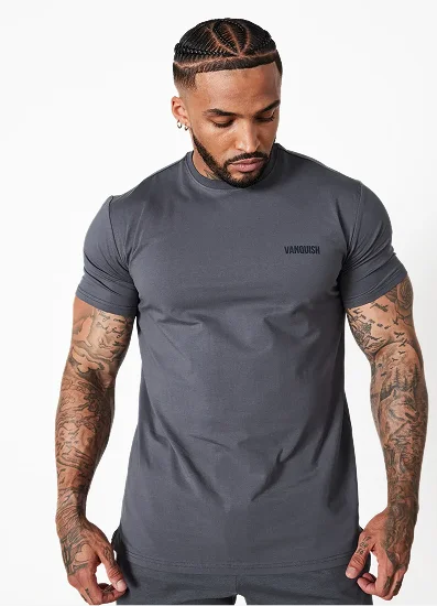 Vanquish Essential Denim Blue Slim Fit Short Sleeve T Shirt
