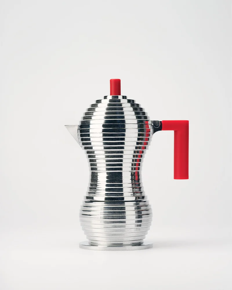 Image of Alessi Pulcina Stove Top Espresso Maker in Red