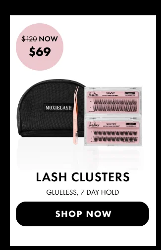 Image of Lash Clusters set with glueless lashes for 7-day hold, discounted from $120 to $89