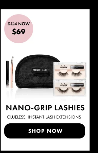 Image of Nano-Grip Lashies set with instant lash extensions, discounted from $319 to $139
