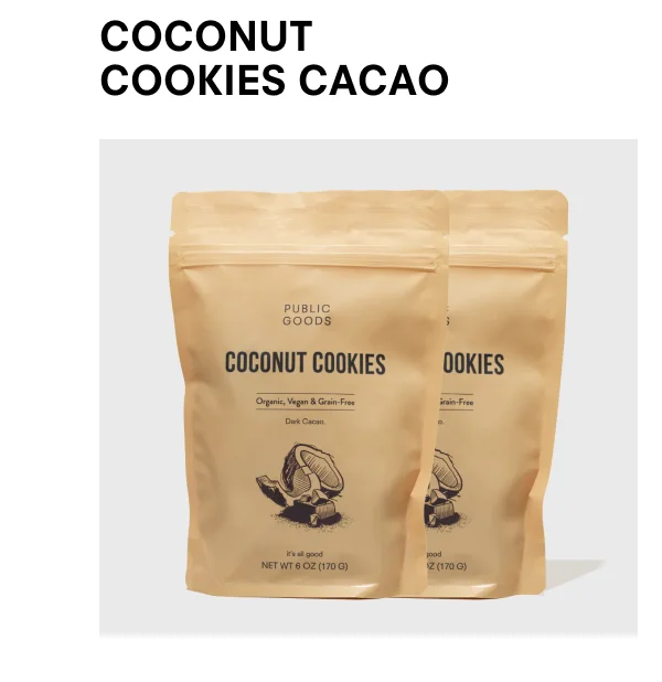 Organic Coconut Cookies (Dark Cacao) - 2 Pack