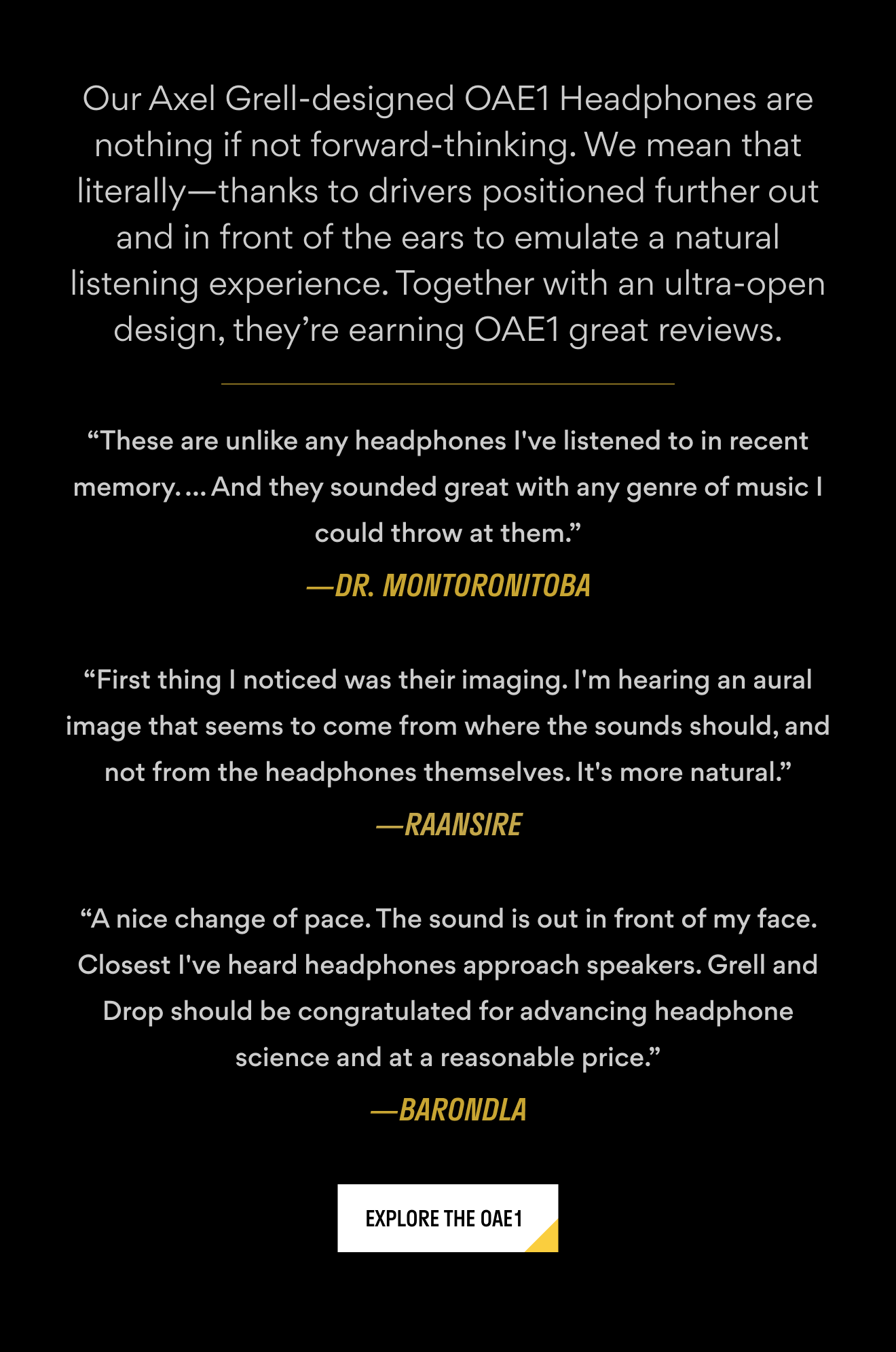 Read reviews for our OAE1 | Explore the OAE1 > Read reviews for our OAE1 | Explore the OAE1 >