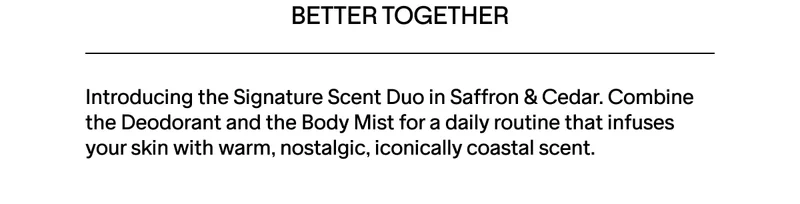 NOW AVAILABLE: SAFFRON & CEDAR SIGNATURE SCENT DUO