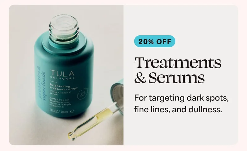 Treatments & Serums For targeting dark spots, fine lines, and dullness.