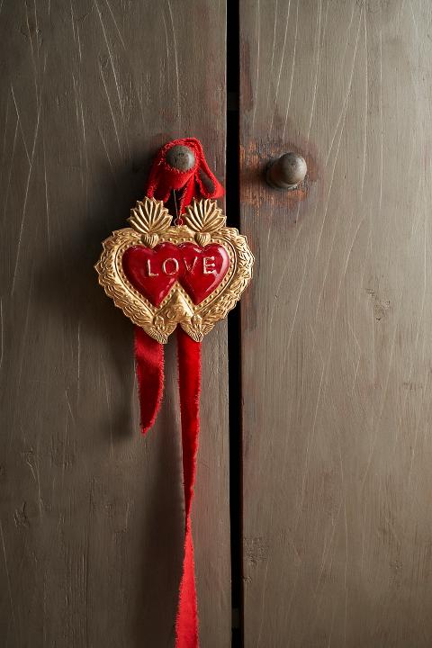 Burnished Heart Medallion, Red Love