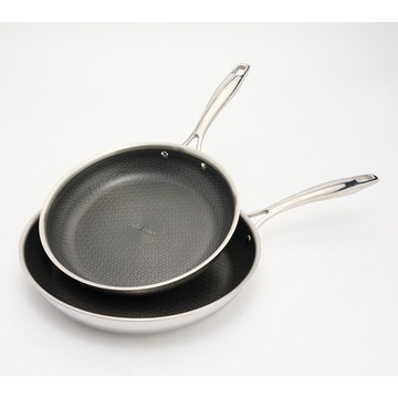 Fabio Viviani 2-Pc Tri-Ply S/S Ceramic Nonstick Etched Fry Pans