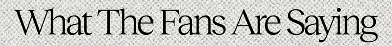 What The Fans Are Saving
