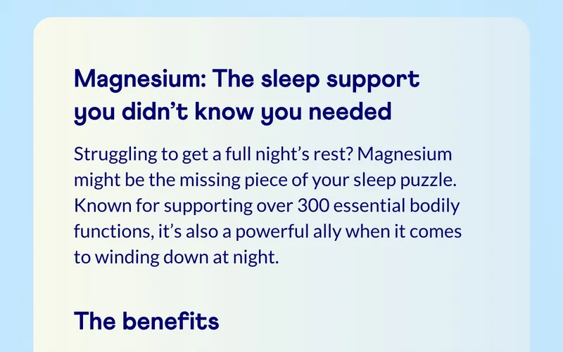 Magnesium: The sleep support you didn't know you needed