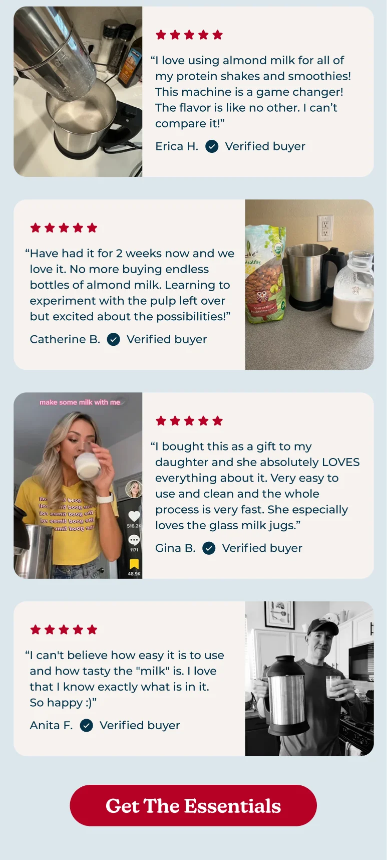 Shop our Essentials Bundle with $50 Off + Free Glass Jug and a Kitchen Recipe eBook