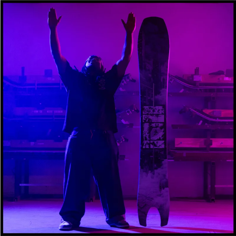 Going Live: Zeb Powell's Super Ultra Blossom Snowboard