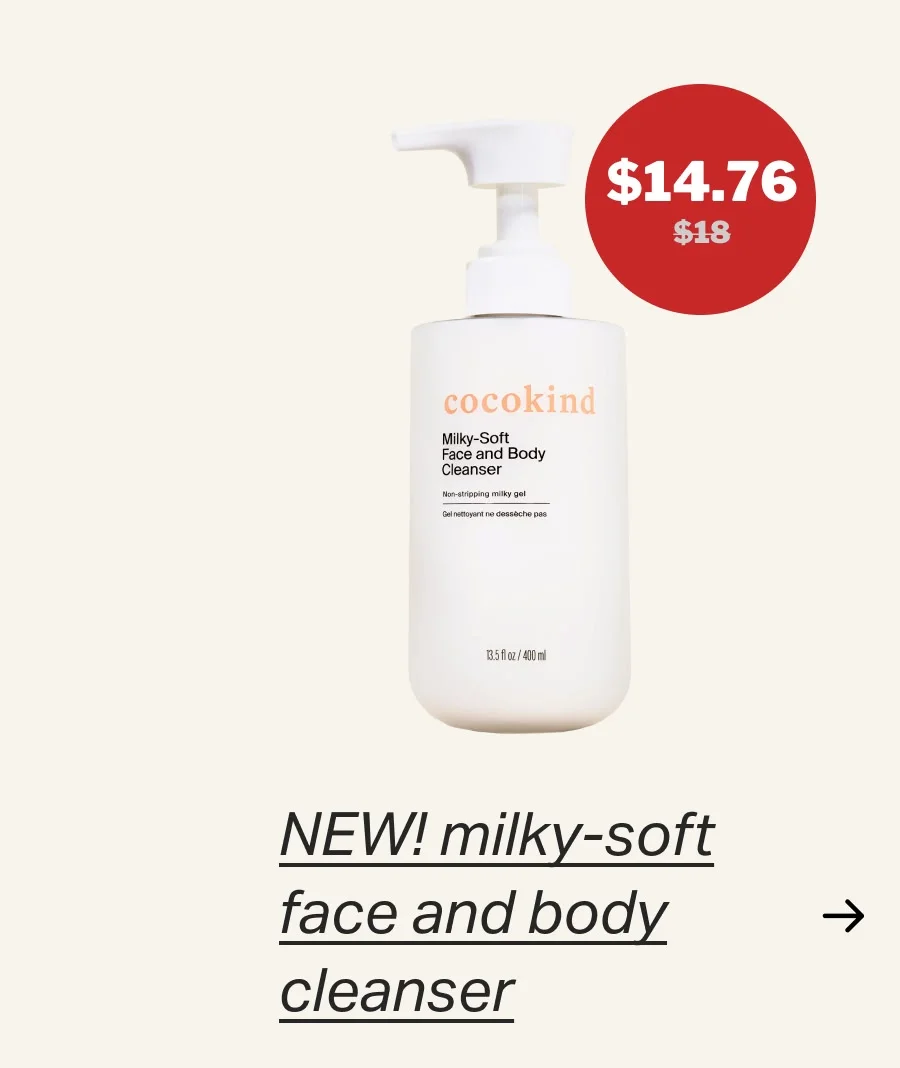 new! milky-soft face and body cleanser
