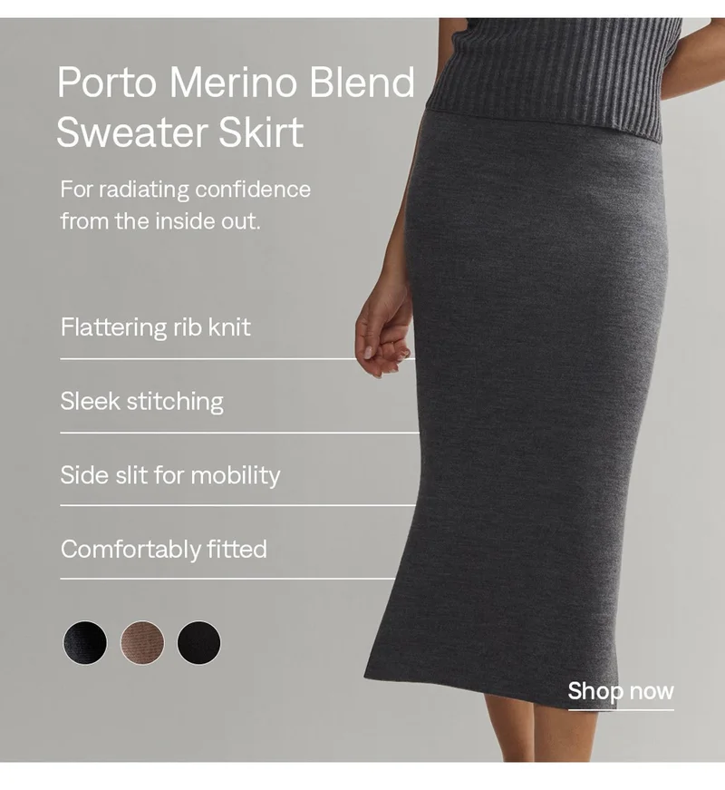 Porto Merino Blend Sweater Skirt: Shop now