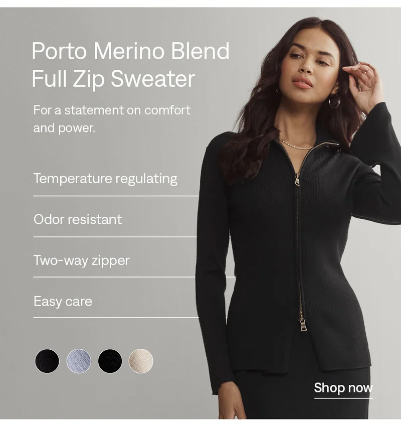 Porto Merino Blend Full Zip Sweater