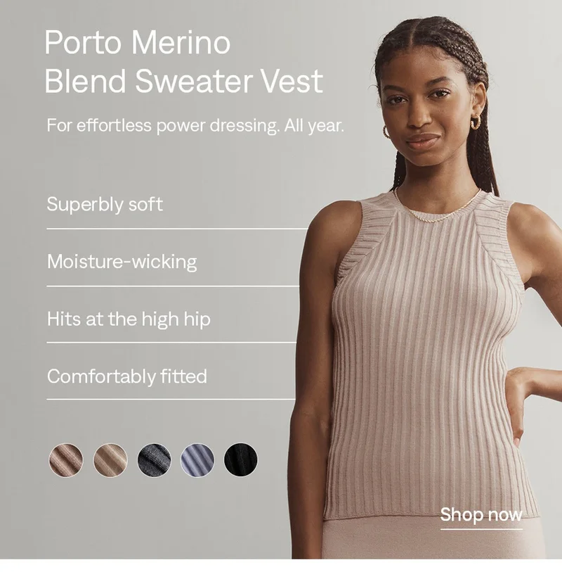 Porto Merino Blend Sweater Vest: Shop now