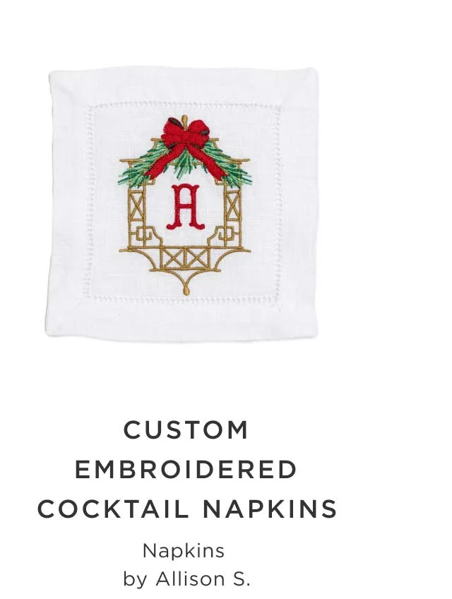 Custom Embroidered Cocktail Napkins