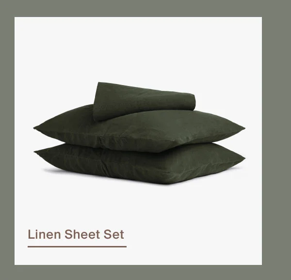 Shop Linen Sheet Set in Evergreen