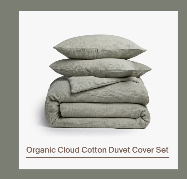 Shop Organic Cloud Cotton Duvet Cover Set in Moss