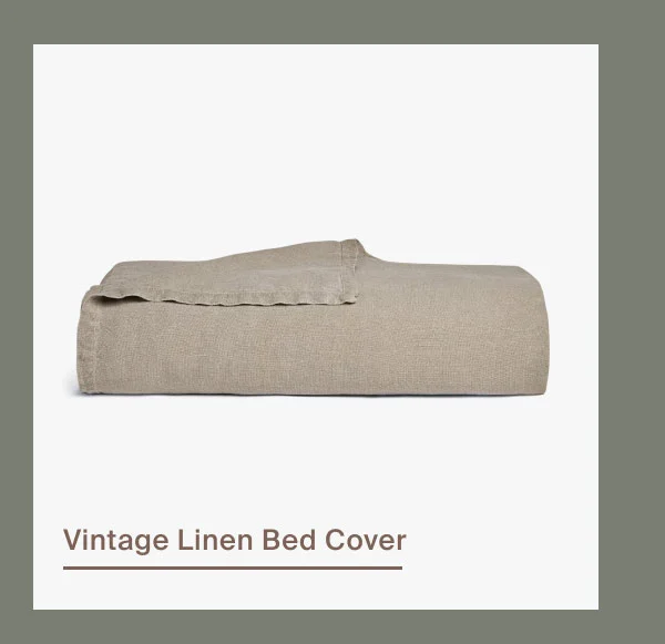 Shop Vintage Linen Bed Cover in Natural