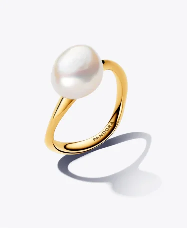 Baroque Treated Freshwater Cultured Pearl Ring