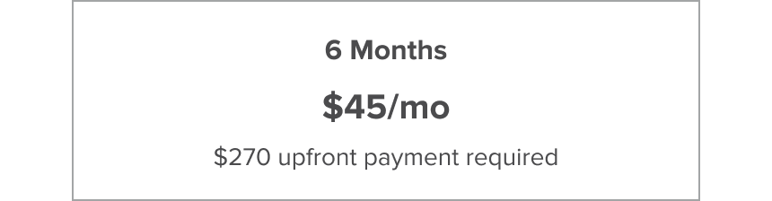 6 Months $45/mo