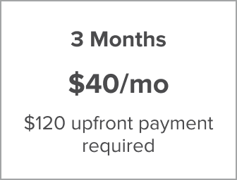 3 Months $40/mo