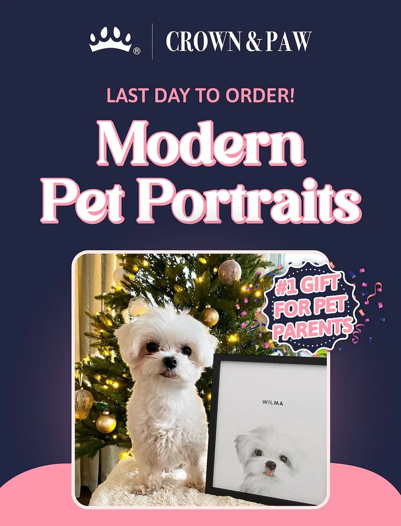 Last day to order: Modern Pet Portraits | #1 Gift for Pet Parents