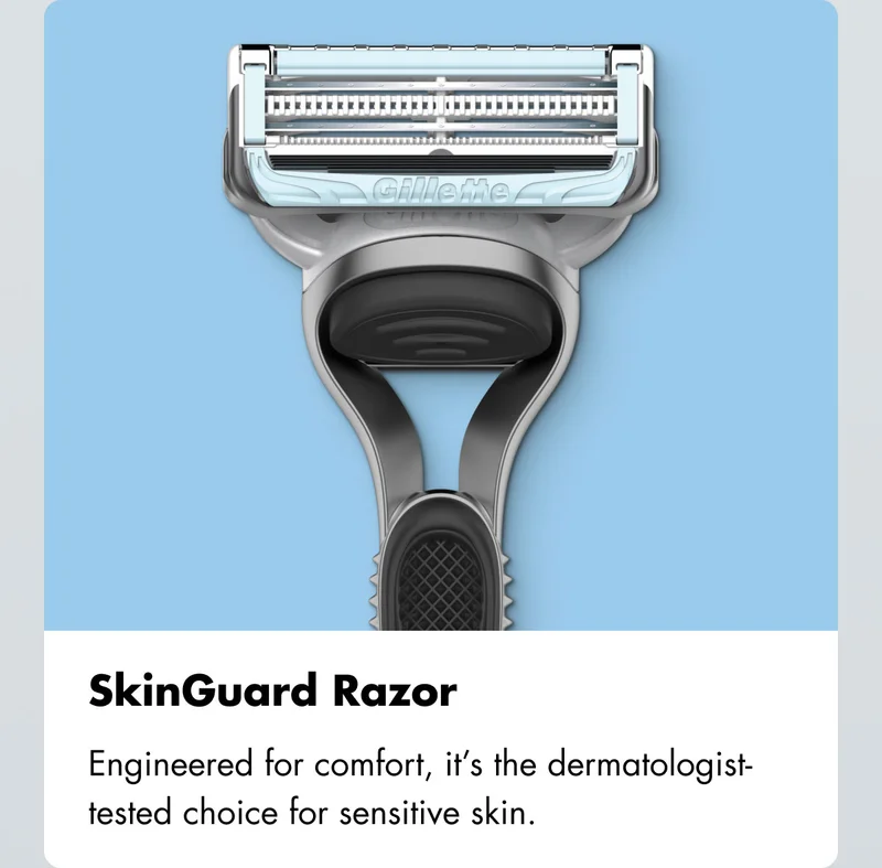 SkinGuard Razor - Engineered for comfort, it’s the dermatologist-tested choice for sensitive skin.