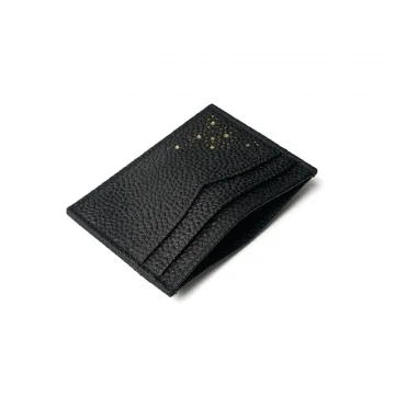 Card Holder in Black Grain Leather