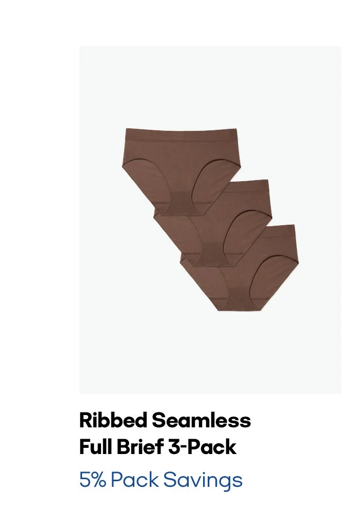 Ribbed Seamless Full Brief 3-Pack 5% Pack Savings
