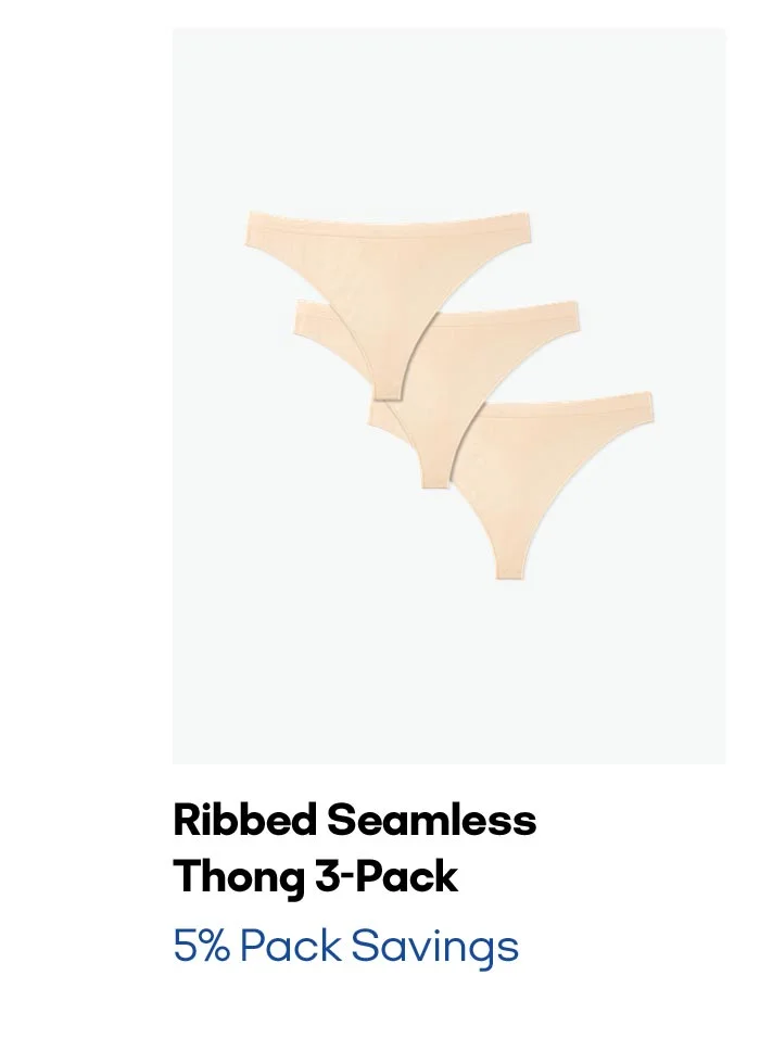 Ribbed Seamless Thong 3-Pack 5% Pack Savings