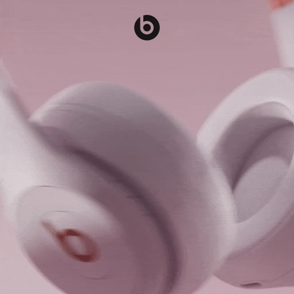Gif of Beats Solo 4 in Cloud Pink being disconstructed and showing internal components.