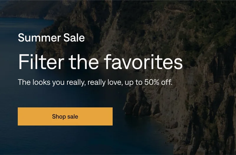 Filter the favorites: Shop sale