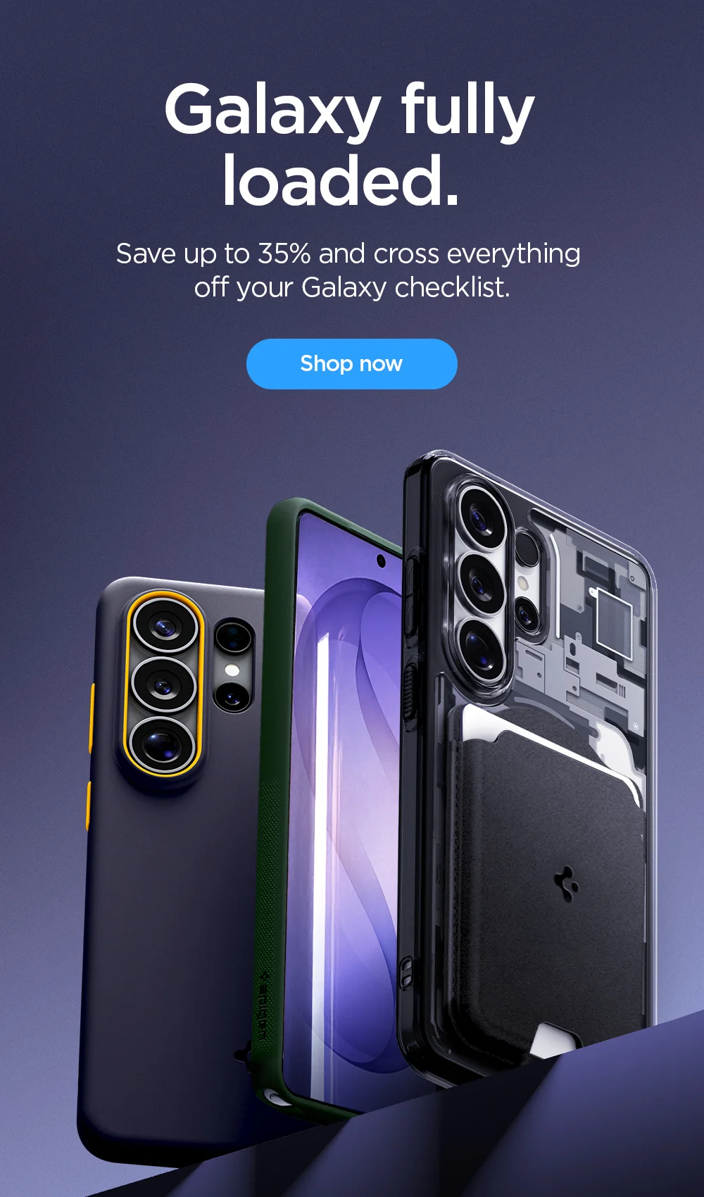 Galaxy fully loaded. Save up to 35% and cross everything off your Galaxy checklist. Shop the new Galaxy S26 Ultra, Galaxy S26 Plus, Galaxy S26 collection.