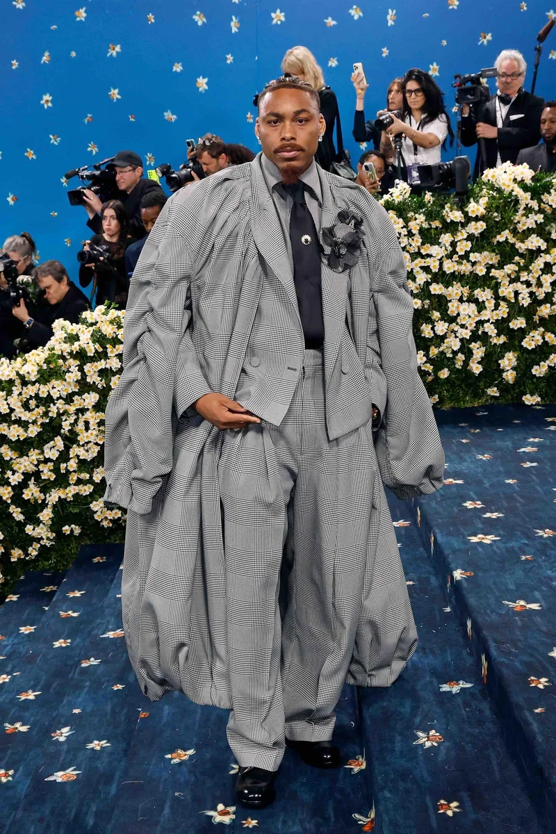 Image may contain: Justice Smith, Colman Domingo, Mike Judge, Lewis Hamilton, People, Person, Blazer, Clothing, and Coat