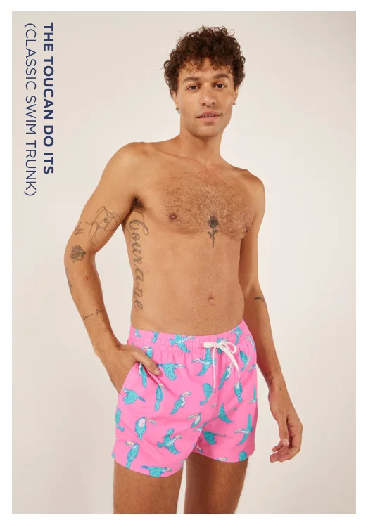Classic Swim Trunks: The Toucan Do Its