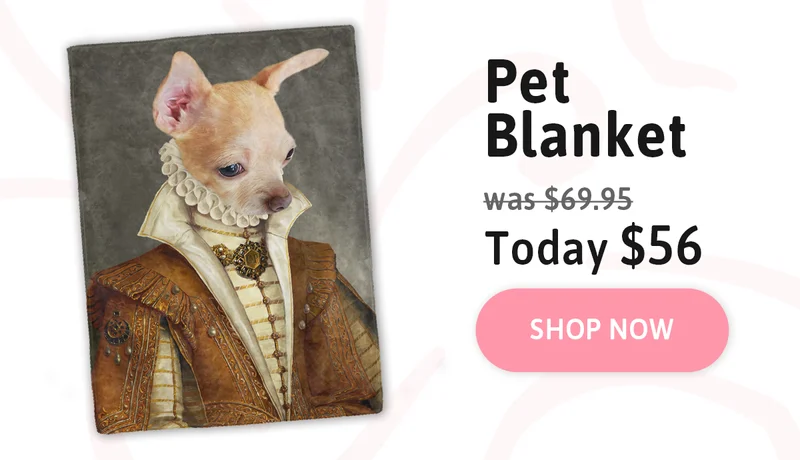Custom Pet Blanket. Was $69.95. Today $56.