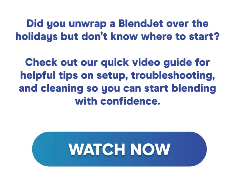 Did you unwrap a BlendJet over the holidays but don’t know where to start? Check out our quick video guide for helpful tips on setup, troubleshooting, and cleaning so you can start blending with confidence.  WATCH NOW