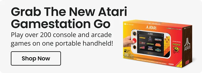 Grab The New Atari GameStation Go | Play over 200 console and arcade games on one portable handheld! | Shop Now